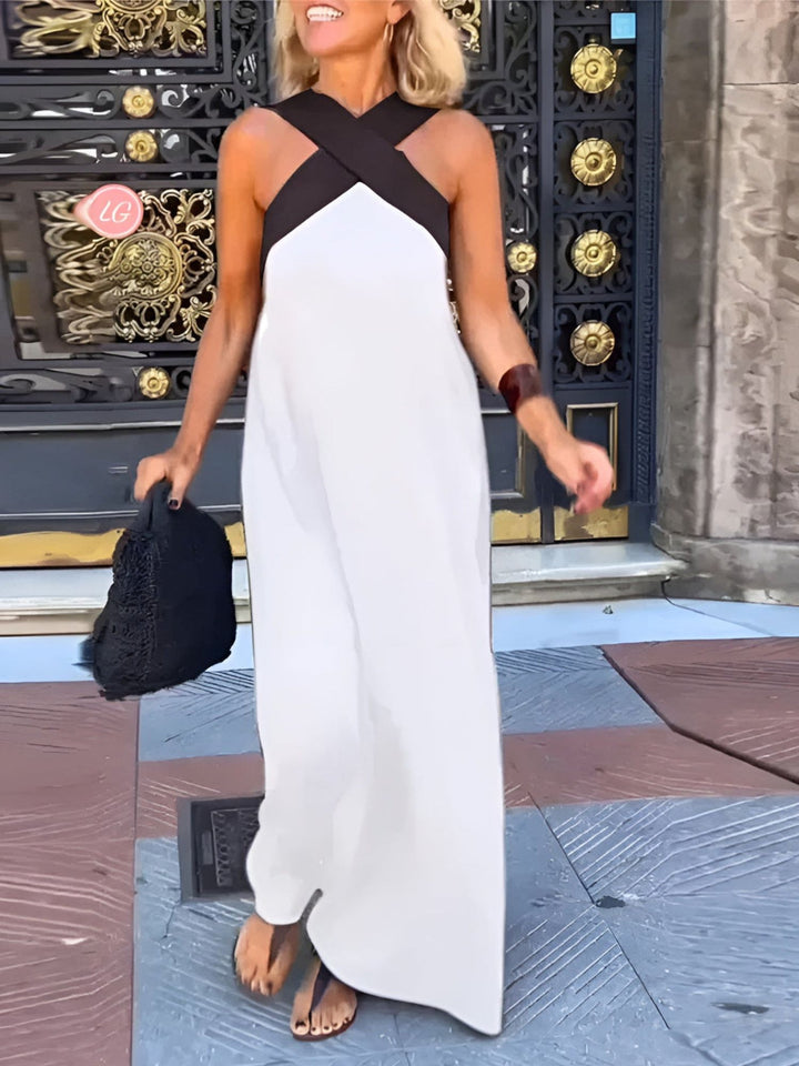Women’s Cross Neck Summer Dress Lightweight Woven