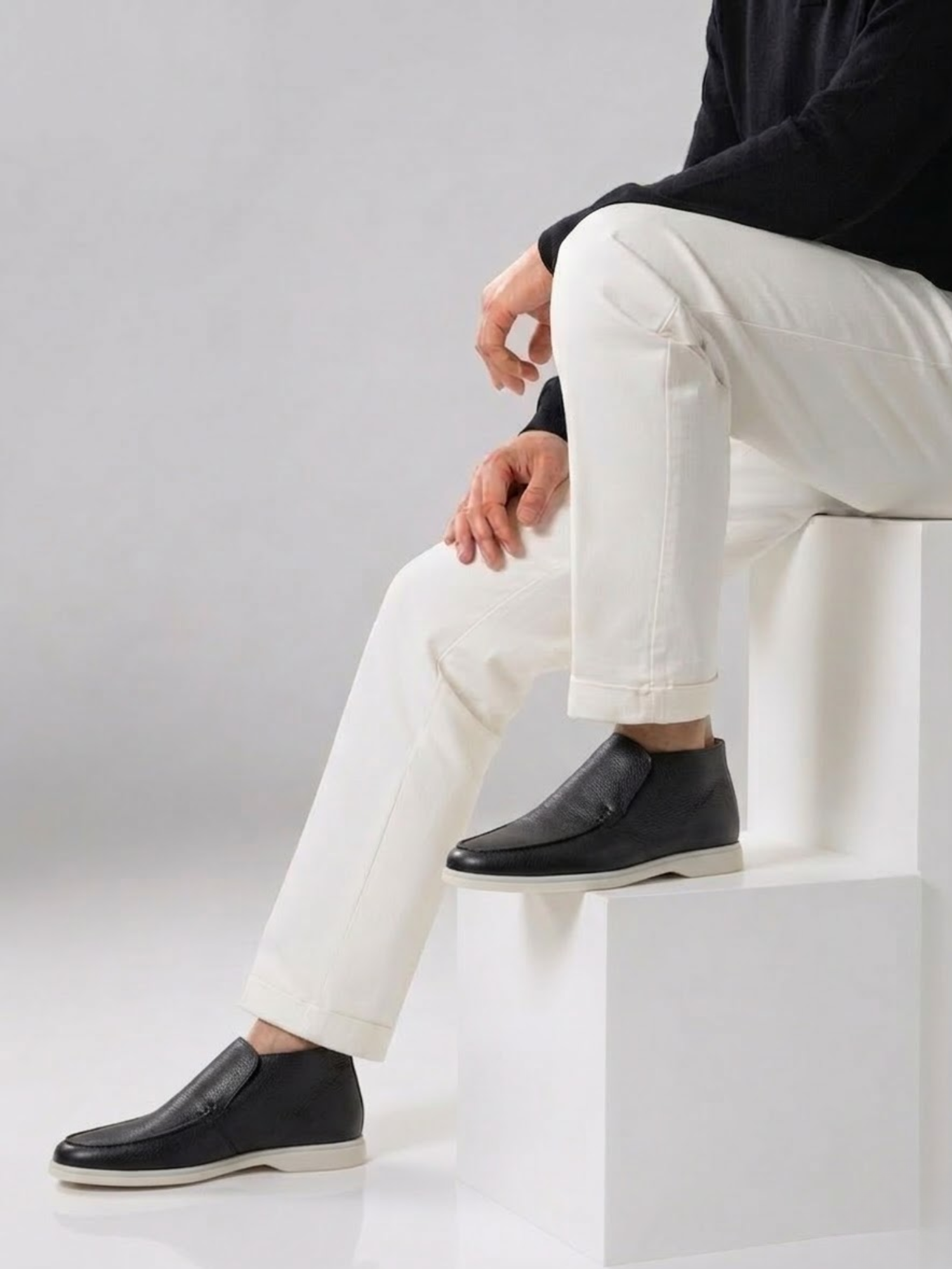 Men’s Leather Slip-On Loafers – Comfortable Premium Casual Shoe