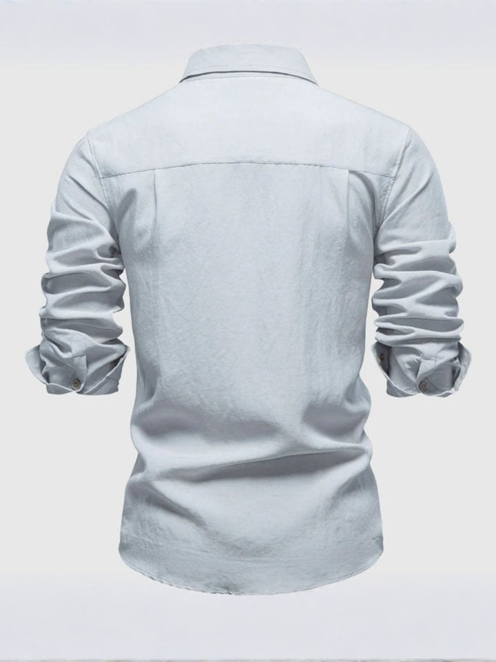 Shirt Men Long Sleeve Button Up for Office and Casual Wear