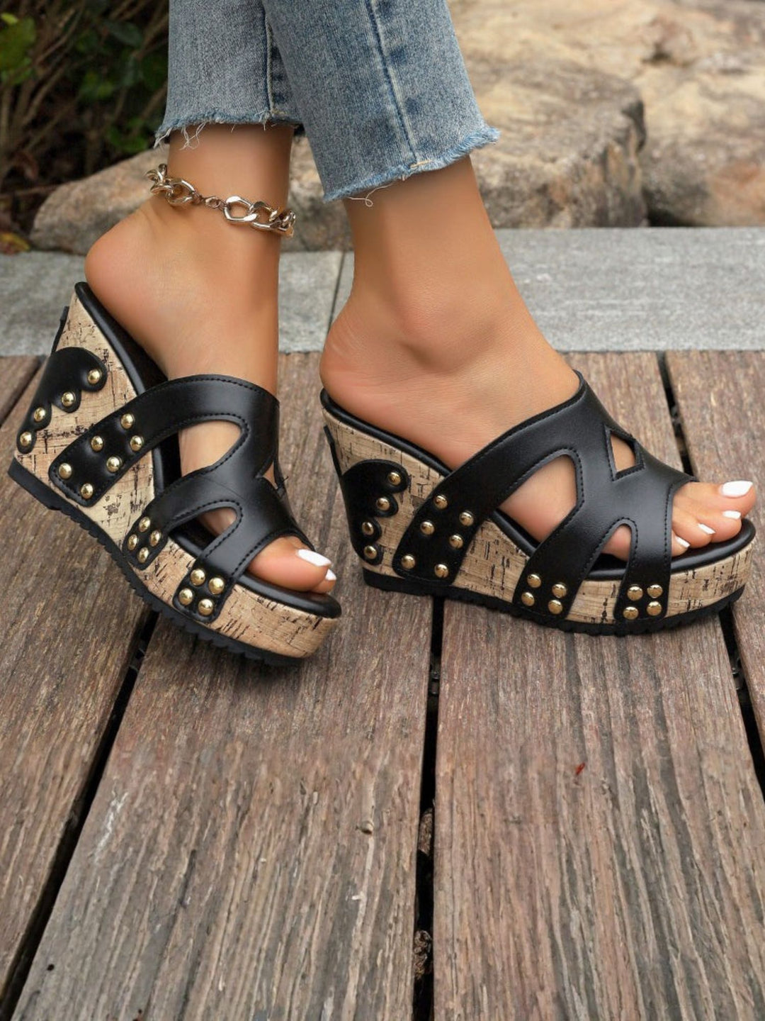 Sandals Durable Cork Style Slides for All-Day Walking Comfort