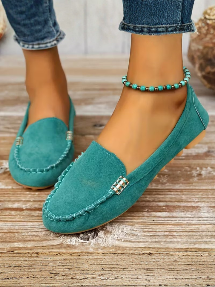 Women’s Comfortable Leather Loafers Slip-On Work Dress Shoes