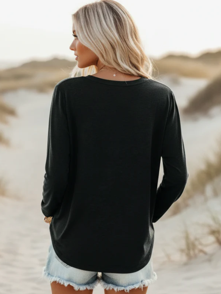 Womens Casual Long Sleeve Shirt Loose Spring Summer Everyday Wear