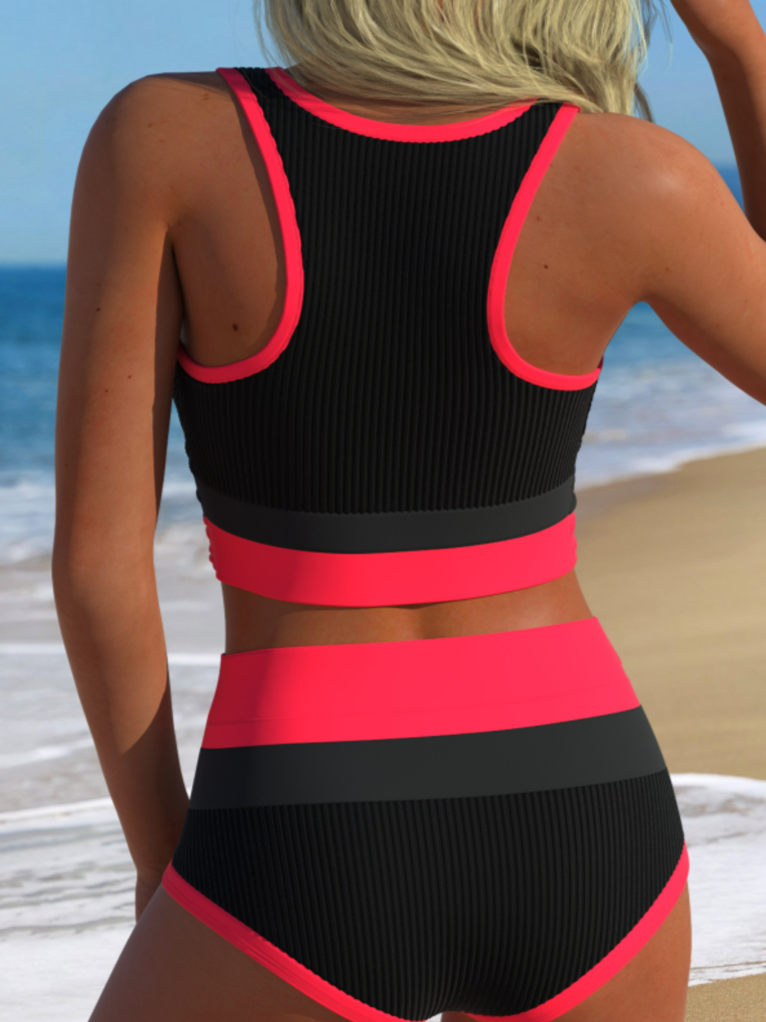 Bikini Set women high waisted black two piece swimwear for beach