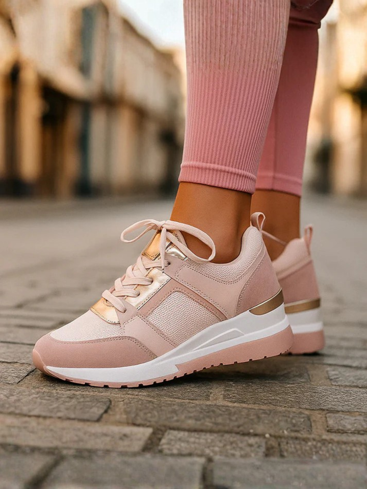 Women’s Comfortable Wedge Sneakers Leather Platform Daily Wear