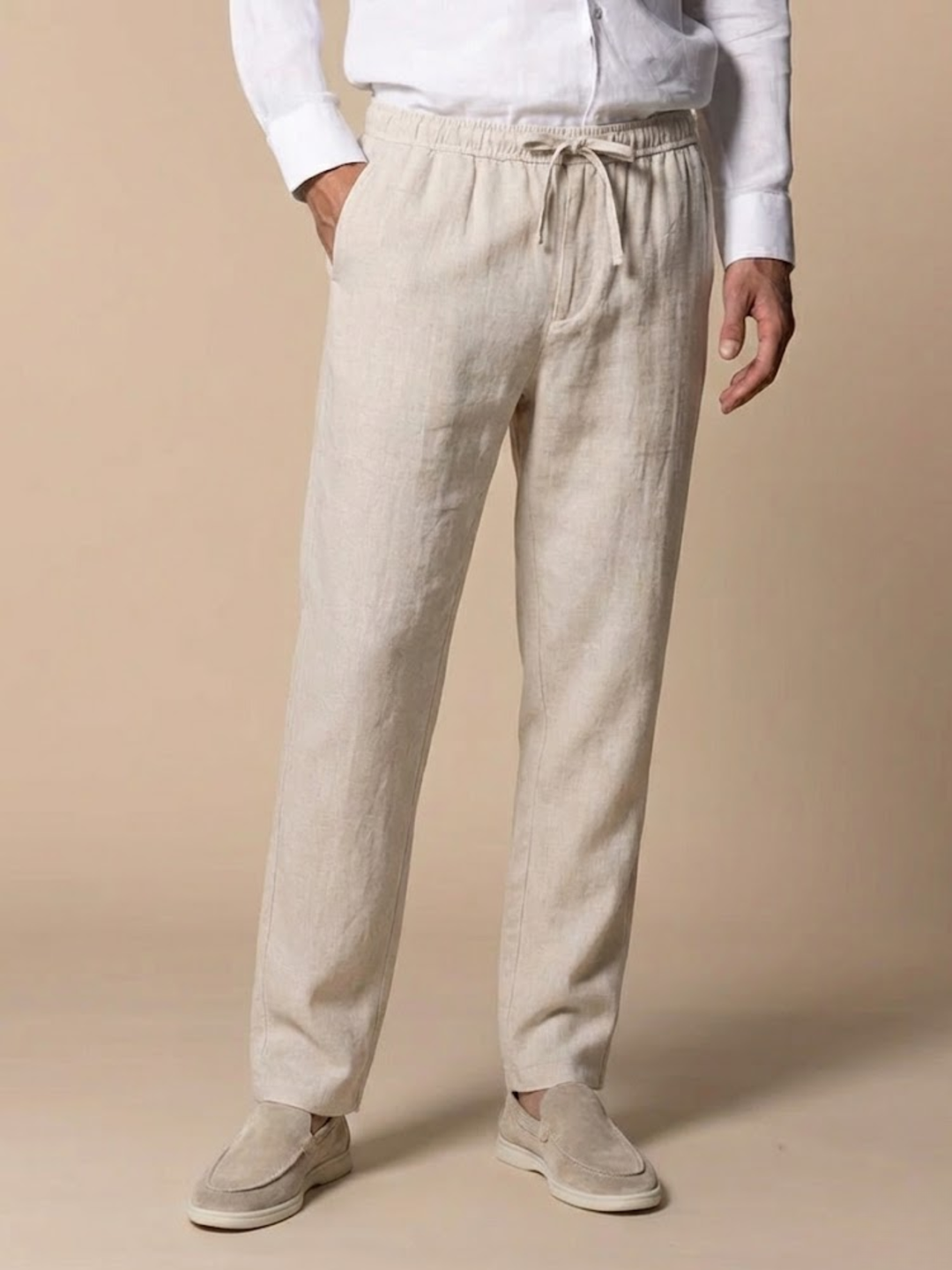 Men’s Lightweight Linen Pants Relaxed Summer Trousers