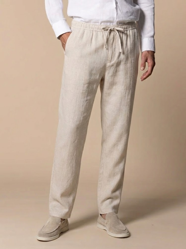 Men’s Lightweight Linen Pants Relaxed Summer Trousers