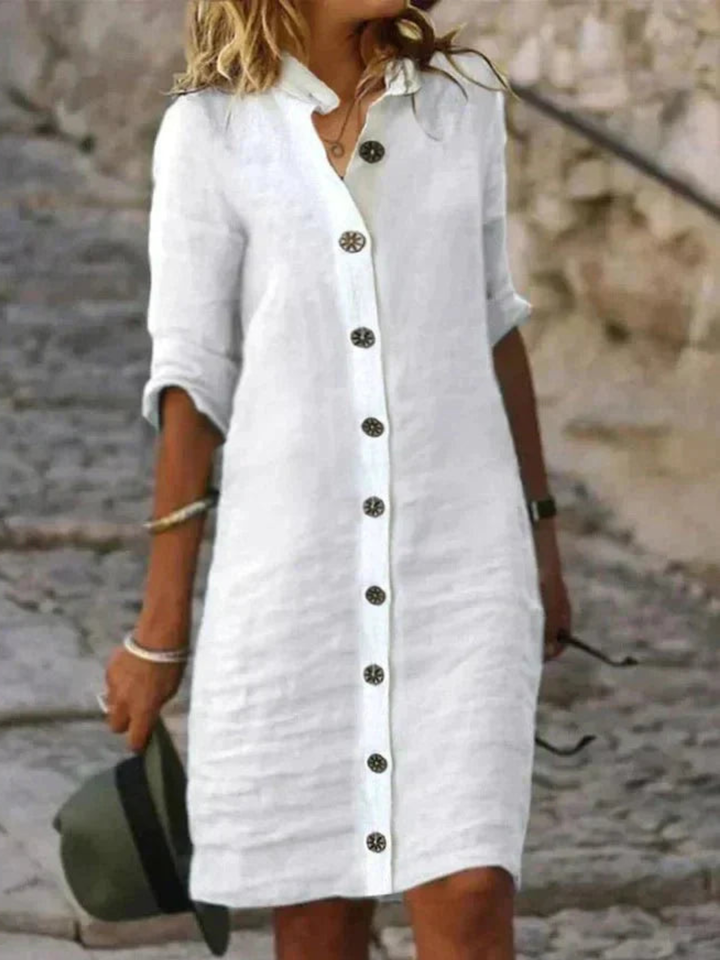 Shirt Dress Relaxed Midi Dress Lightweight Daily Wear