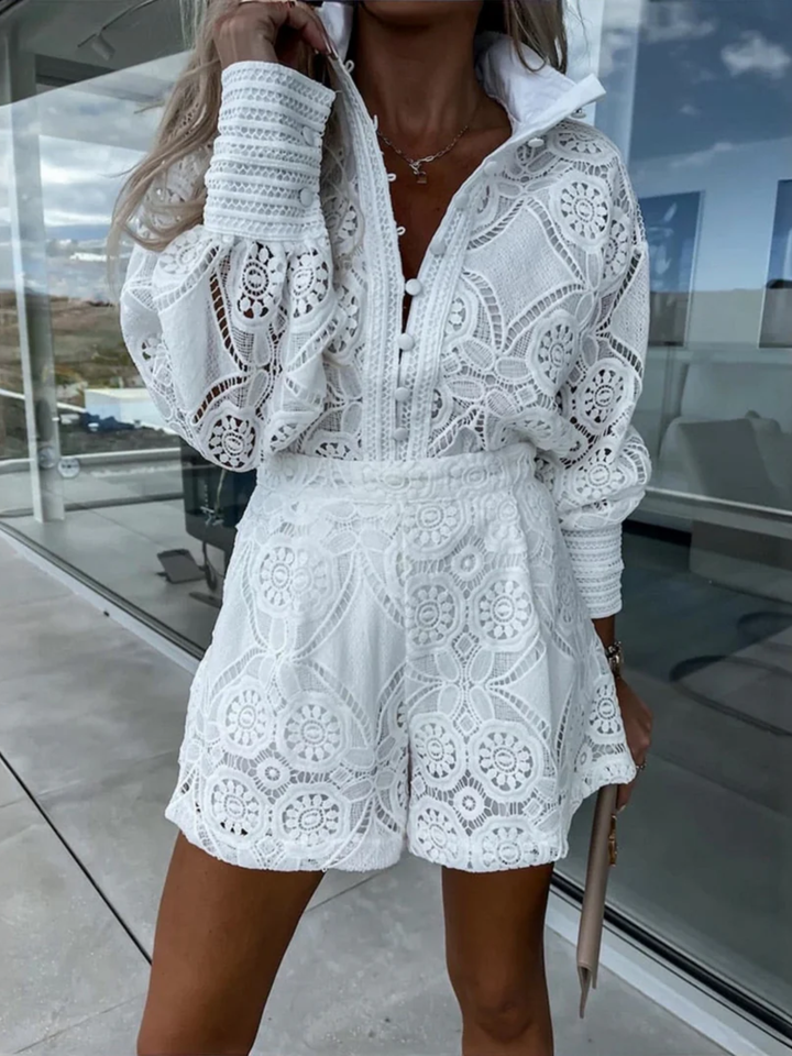 Women's lace two piece set for elegant summer outfit