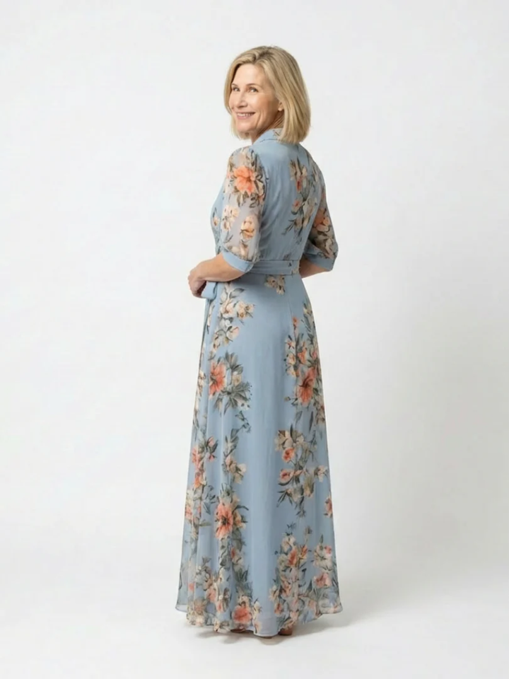 Women’s Floral Wrap Maxi Dress for Summer Events and Parties