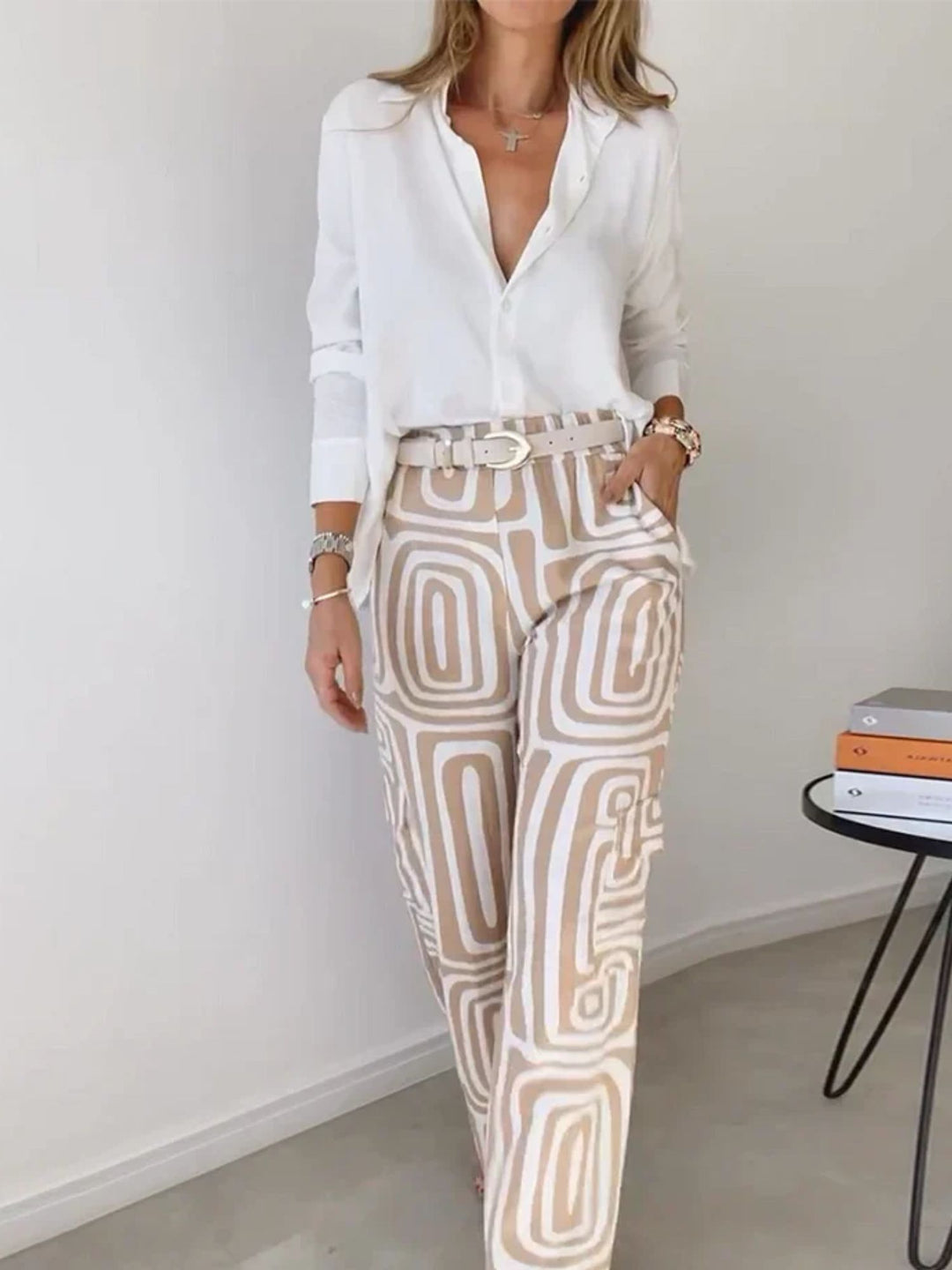Stylish Two Piece Set Women Relaxed Fit Modern Daily Wear