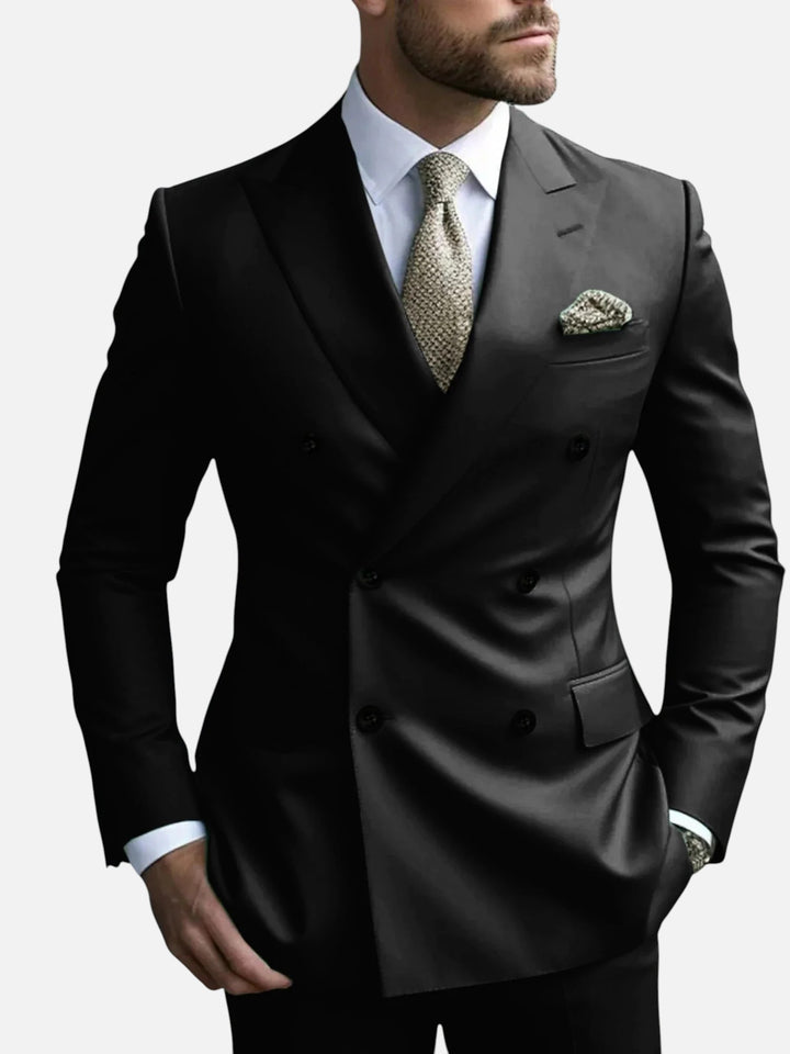 Men’s Double Breasted Suit for Wedding Tailored Fit Formal