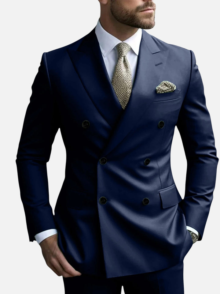 Men’s Double Breasted Suit for Wedding Tailored Fit Formal