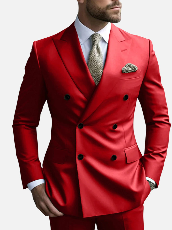 Men’s Double Breasted Suit for Wedding Tailored Fit Formal