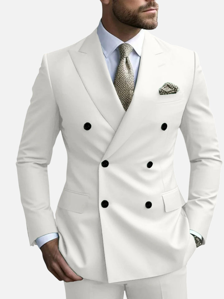 Men’s Double Breasted Suit for Wedding Tailored Fit Formal