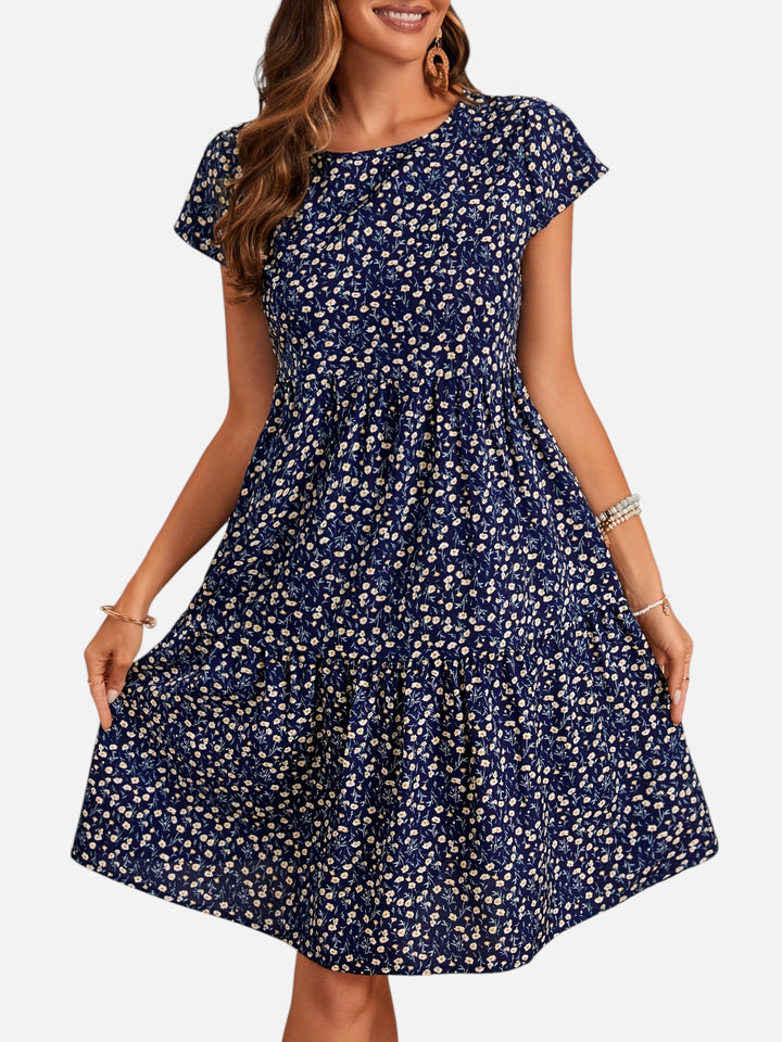 Women's Slim Fit Floral Dress Midi Length Everyday Wear