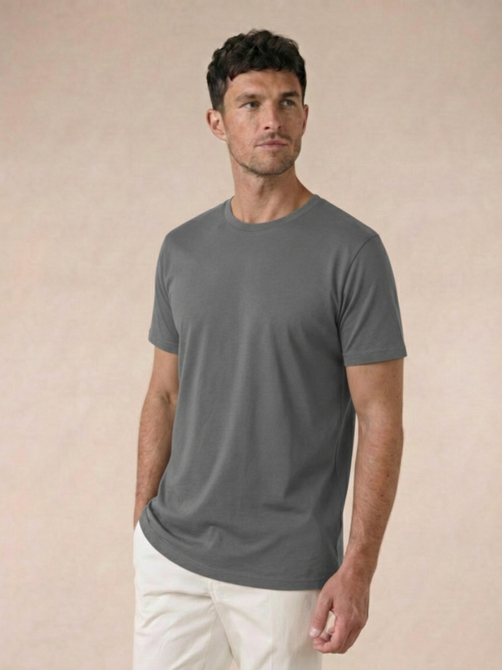 Men’s Premium Egyptian Cotton T-Shirt Soft Crew Neck Basic