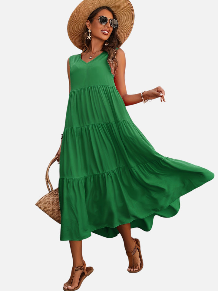 Women's V-Neck Maxi Dress Loose Fit Formal Evening Wear