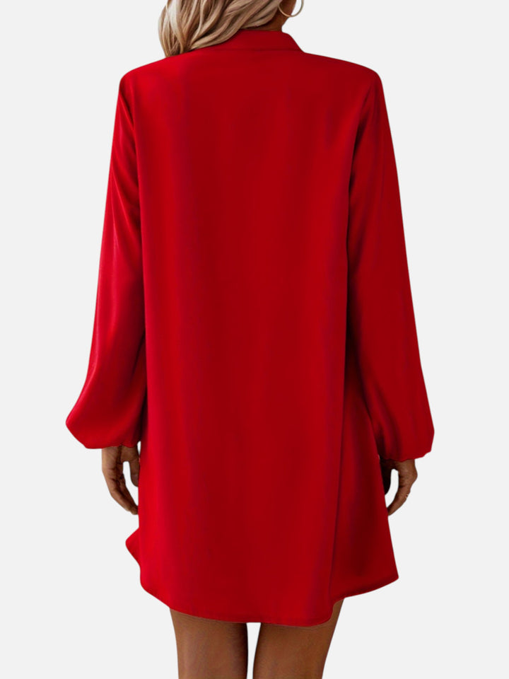 Women's V-Neck Midi Dress Long Sleeve Work and Occasion Wear