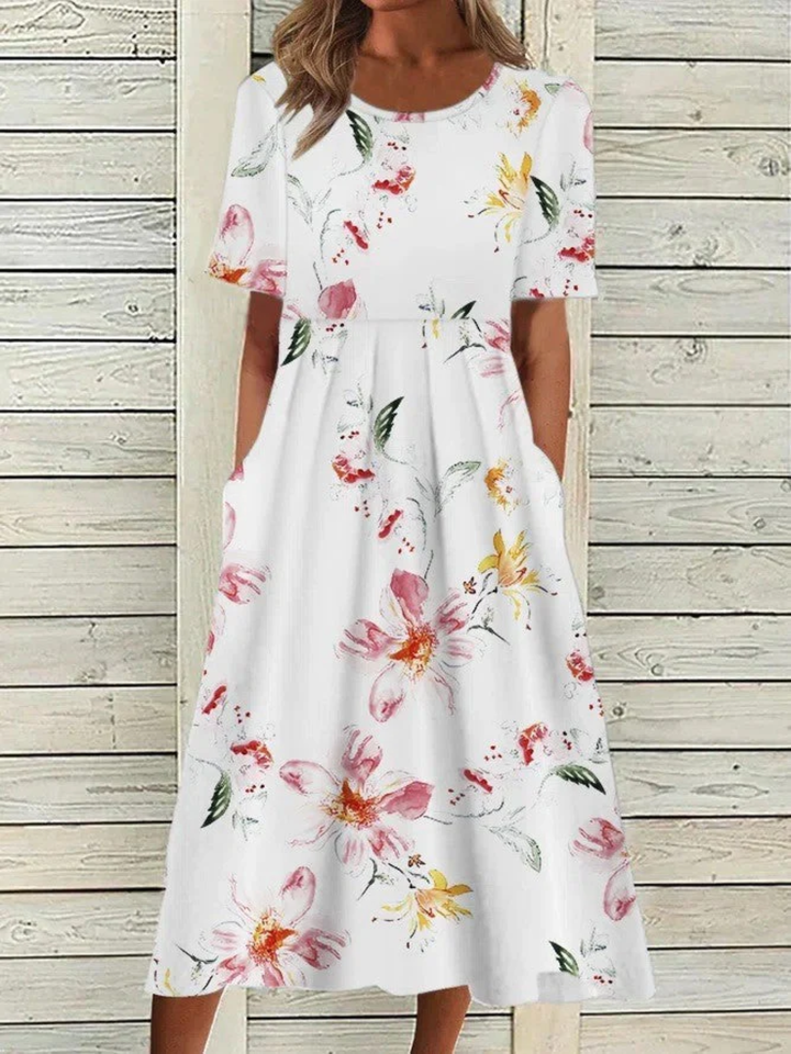 Women’s Floral Midi Dress Elegant Summer Dress