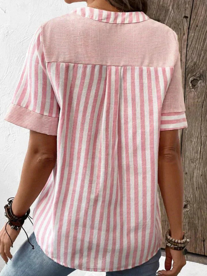 Blouse Women Striped Casual Top for Everyday Comfort Wear