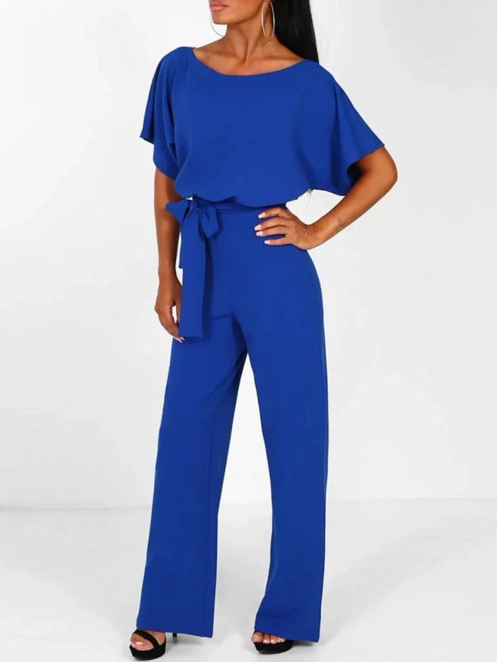 Women’s Slim Fit Jumpsuit with Adjustable Lace Waist