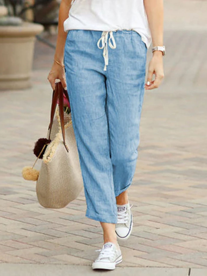 Women’s Lounge Pants Loose Fit Cotton Linen Comfortable All Day