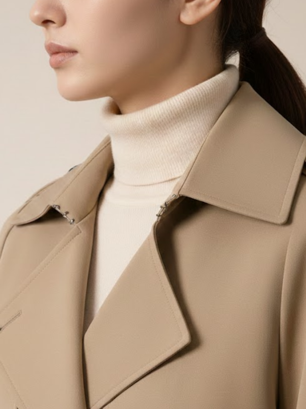 Aurevien | Women’s Belted Tweed Trench Coat – Ivy League Finish