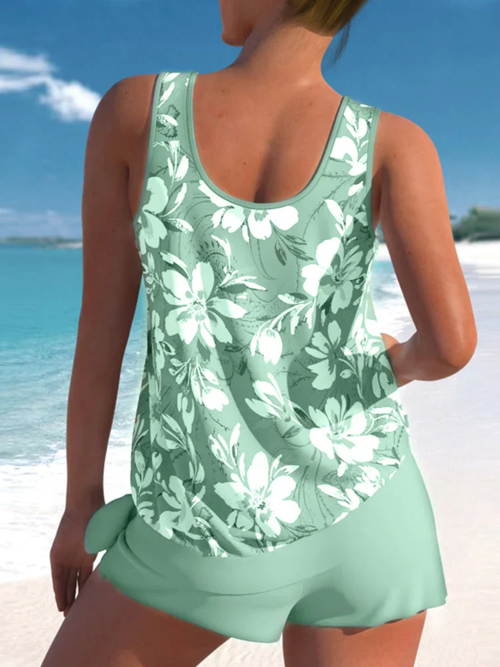 Women’s Tummy Control Tankini Slim Fit Swimsuit Set