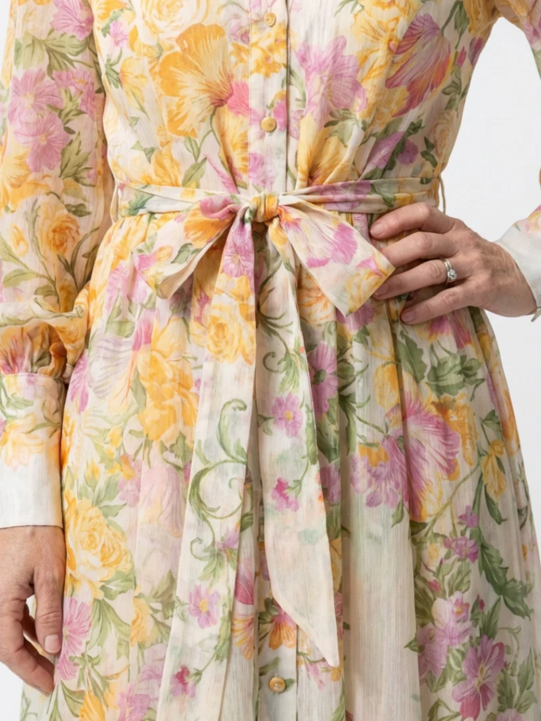 Women's long sleeve floral maxi dress lightweight formal dress