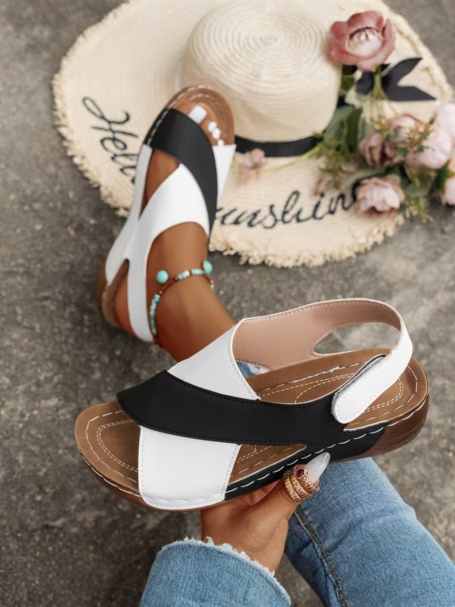 Women’s Cross Strap Sandals for Walking Comfort Summer Outdoor