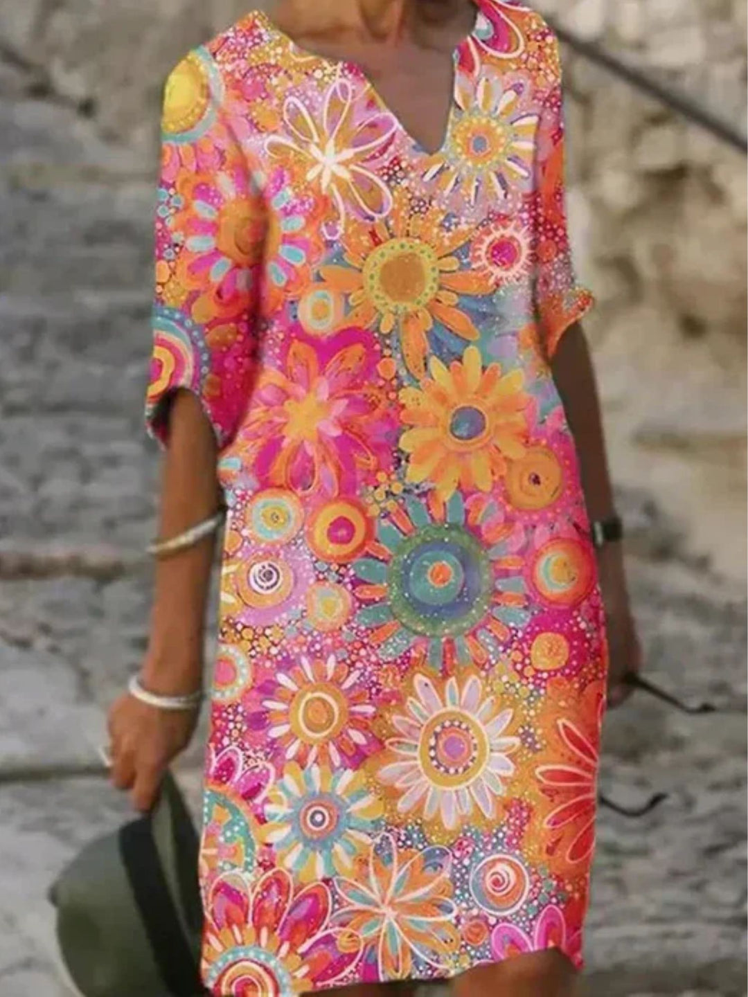 Floral Midi Dress for Summer Brunch Lightweight Flowy Fit