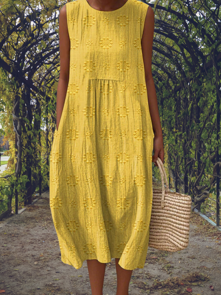 Dress Lightweight Embroidered Midi Dress for Everyday Comfort