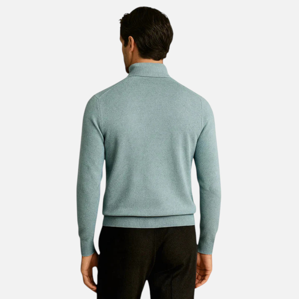 Aurevien | Men’s Fine Knit Turtleneck Jumper – Ivy League Elegance