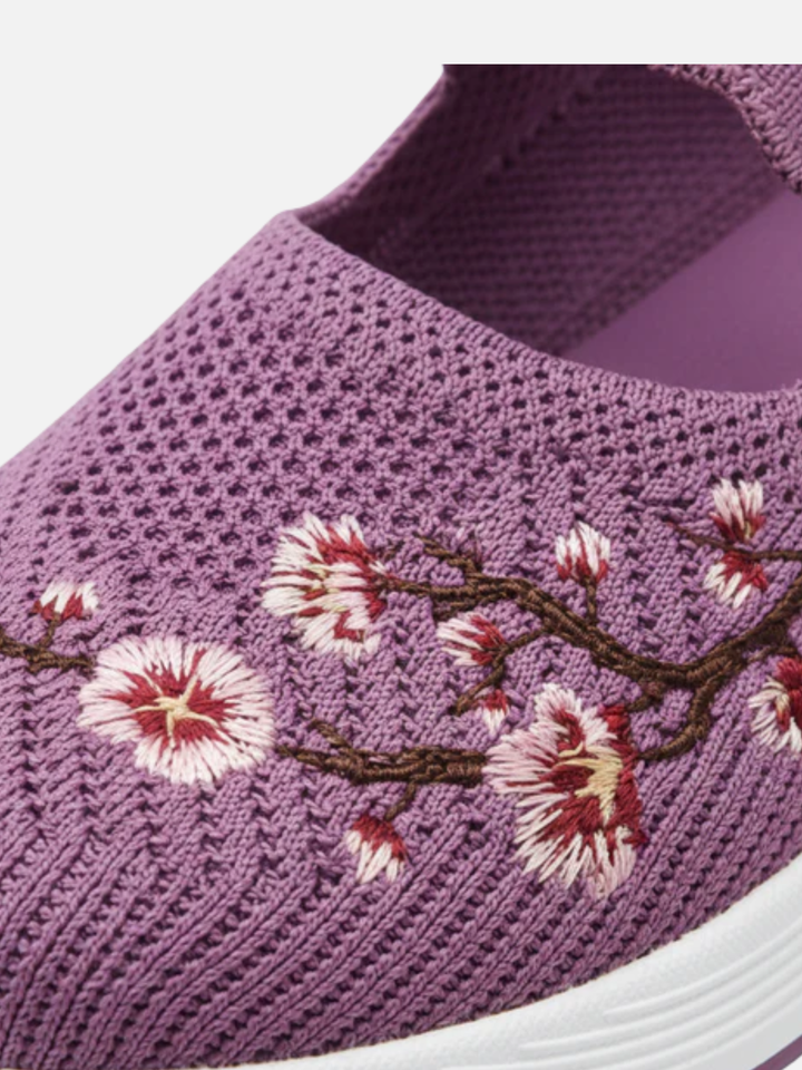 Women's Orthopedic Floral Flats for All-Day Walking Comfort