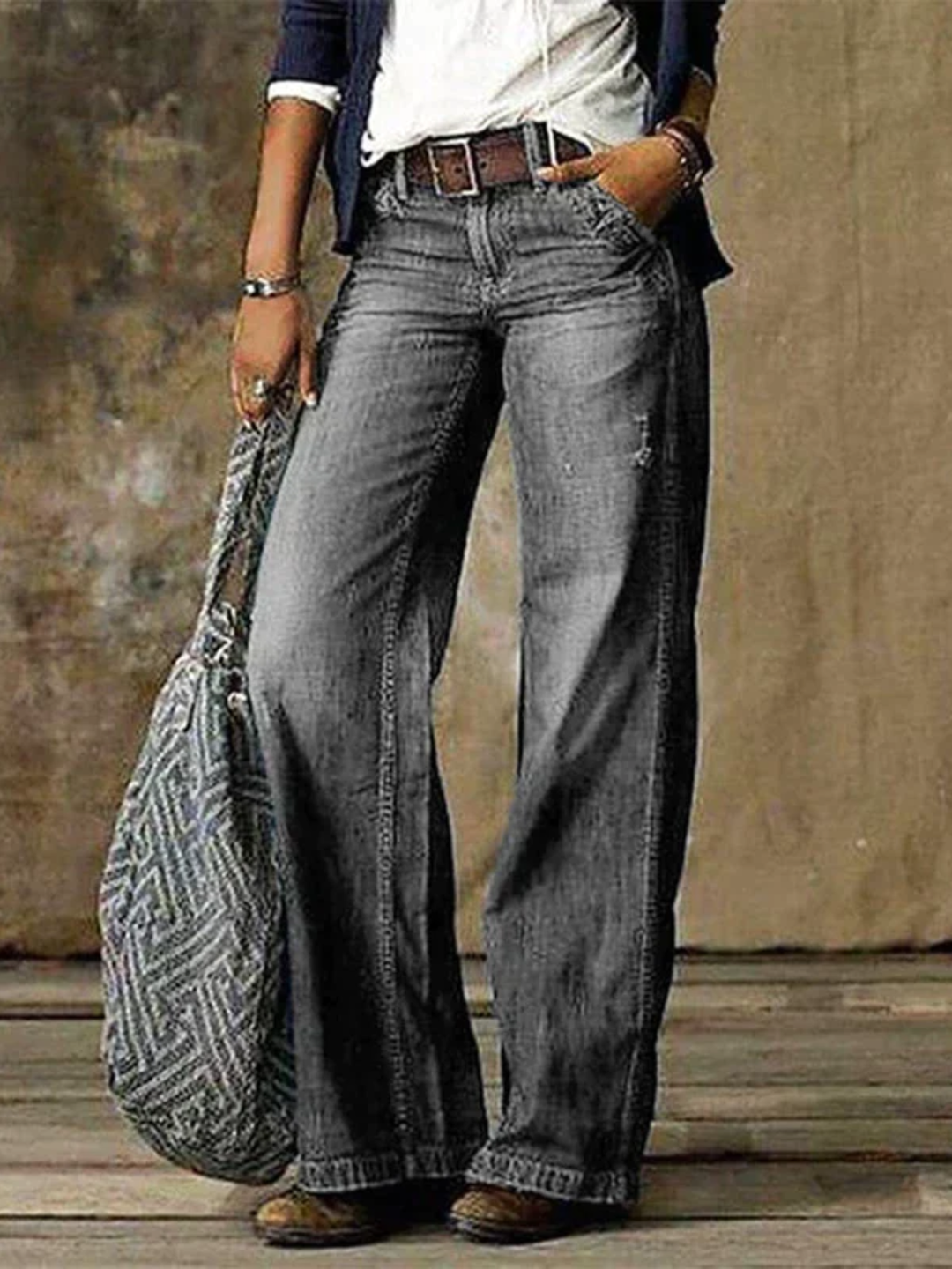 Women’s Loose Fit Denim Pants Comfortable Everyday Jeans