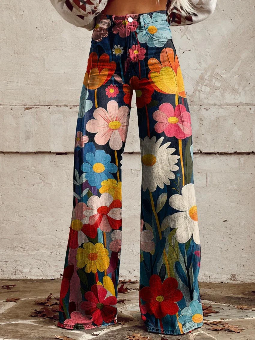 Women's floral wide leg pants comfortable everyday wear