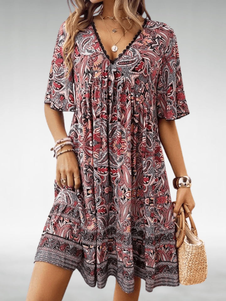 Women’s Boho Swing Dress Lightweight Flowy Summer Outfit