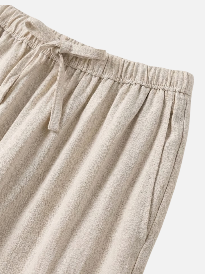Men’s Lightweight Linen Pants Relaxed Summer Trousers