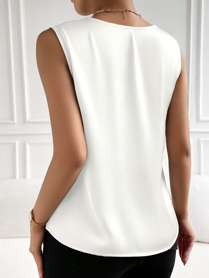 Women's Sleeveless V-Neck Elegant Occasion Top – Wedding Guest Style