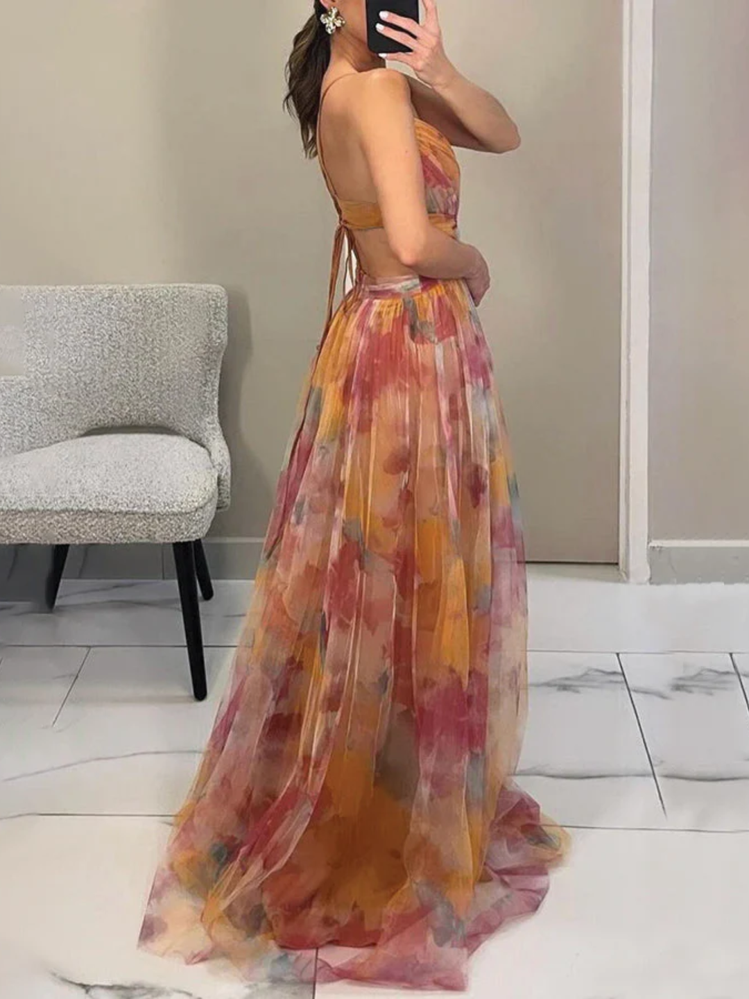 Women’s Floral Maxi Dress for Wedding Guest Lightweight Elegant