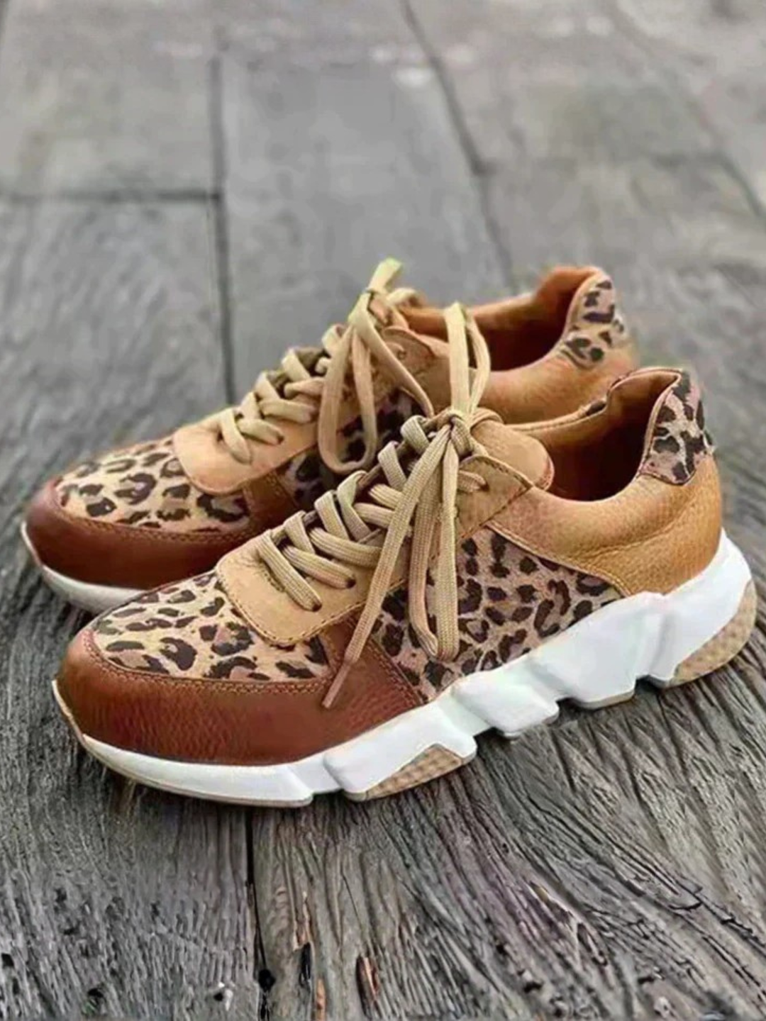 Women's Leopard Sneakers Supportive Walking Comfort Shoes