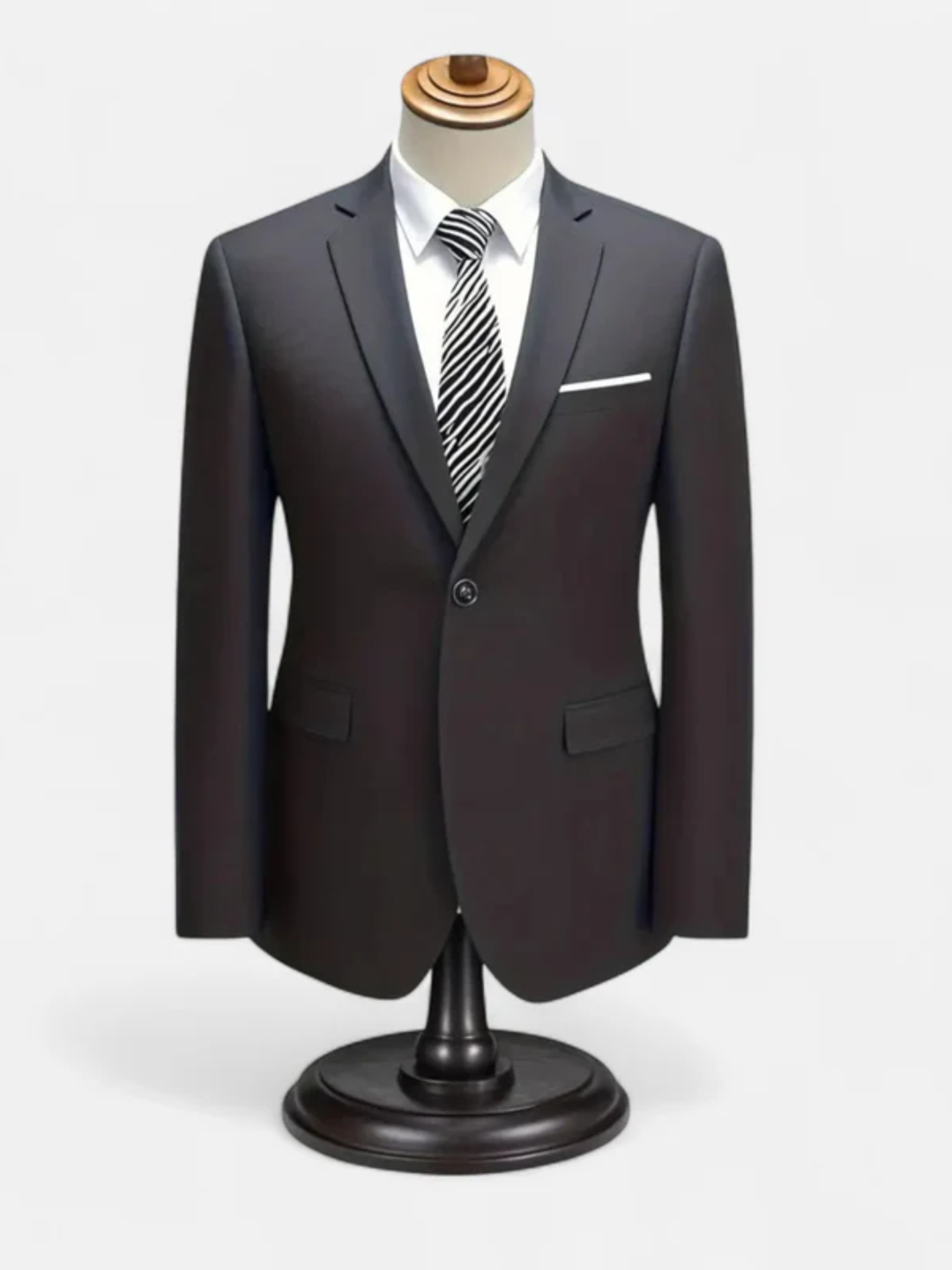 Men's slim fit tuxedo suit 3 piece for wedding black tie