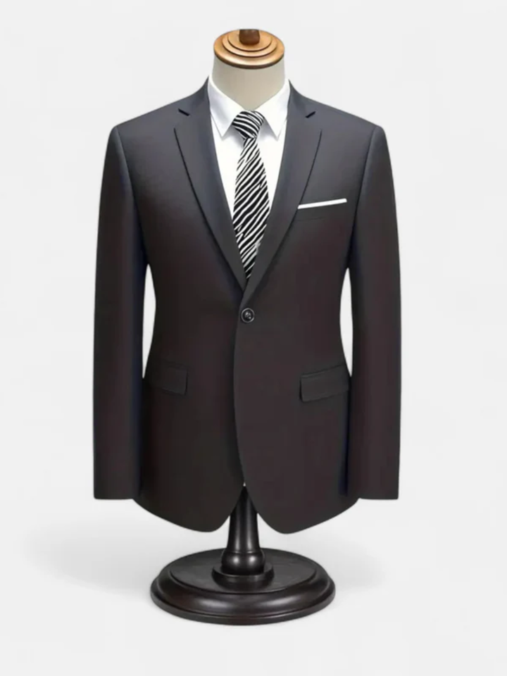 Men's slim fit tuxedo suit 3 piece for wedding black tie