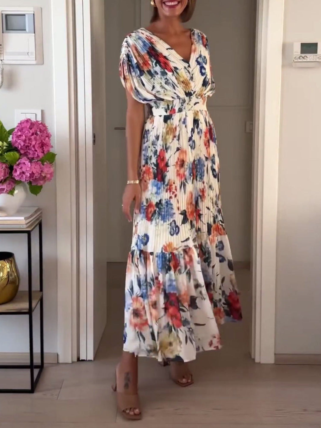 Women’s Elegant Printed Dress Flowy Casual Day Look