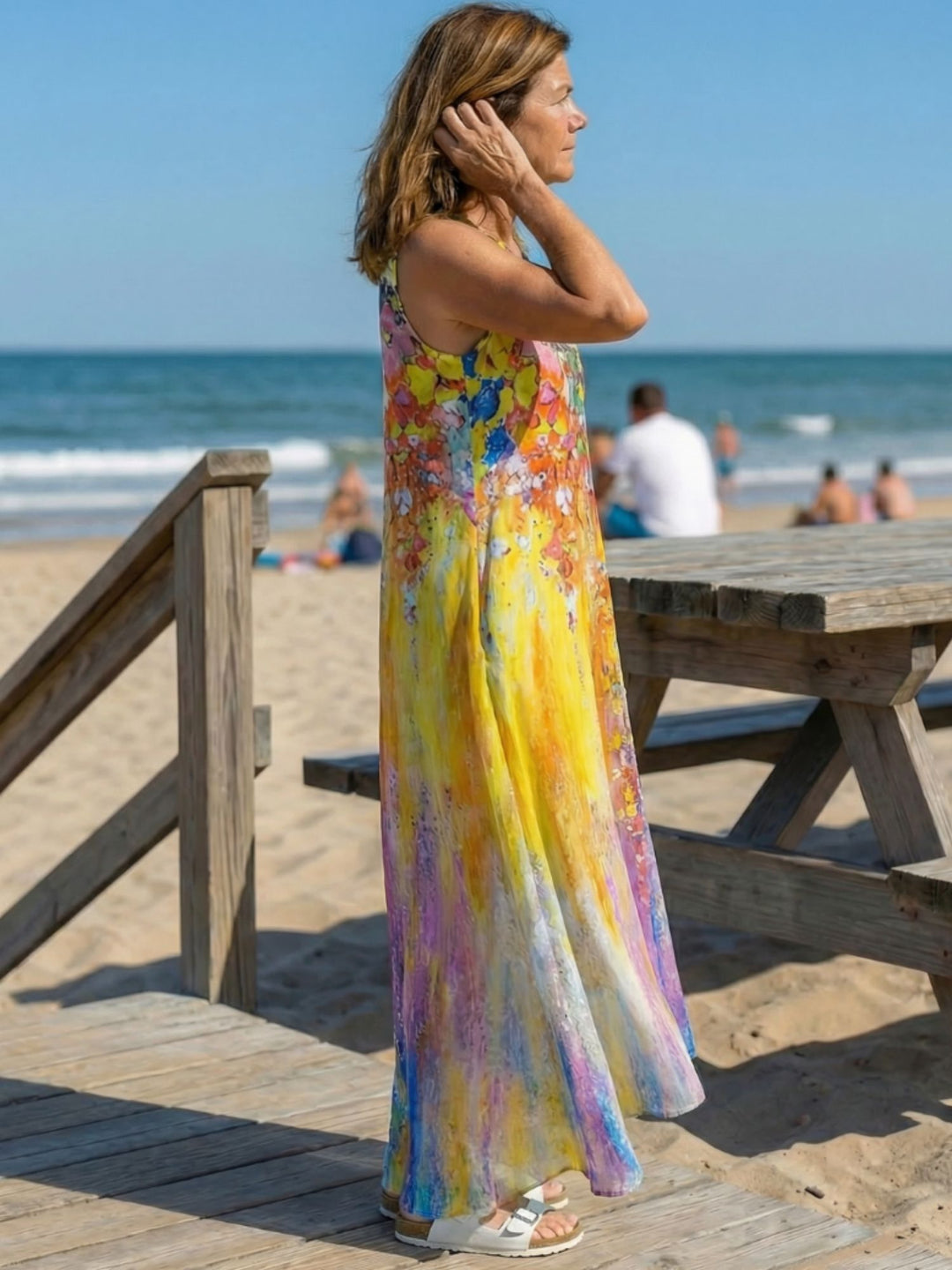 Casual Flowing Dress Women Soft Lightweight Day to Night Wea