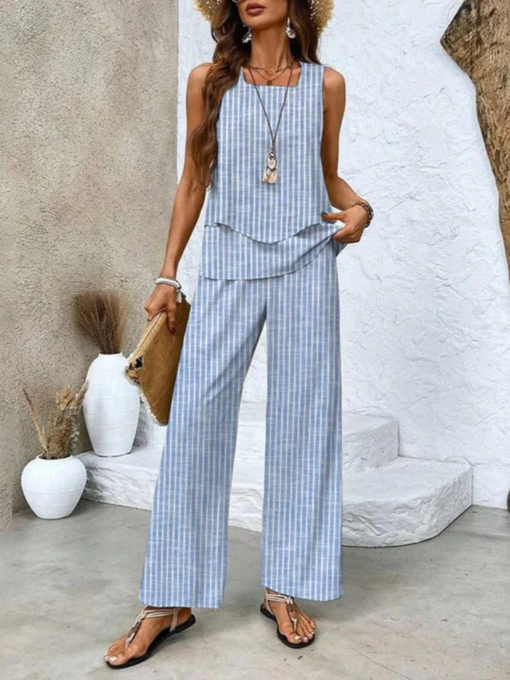 Women’s Summer Outfit Set Lightweight Two Piece Travel Wear