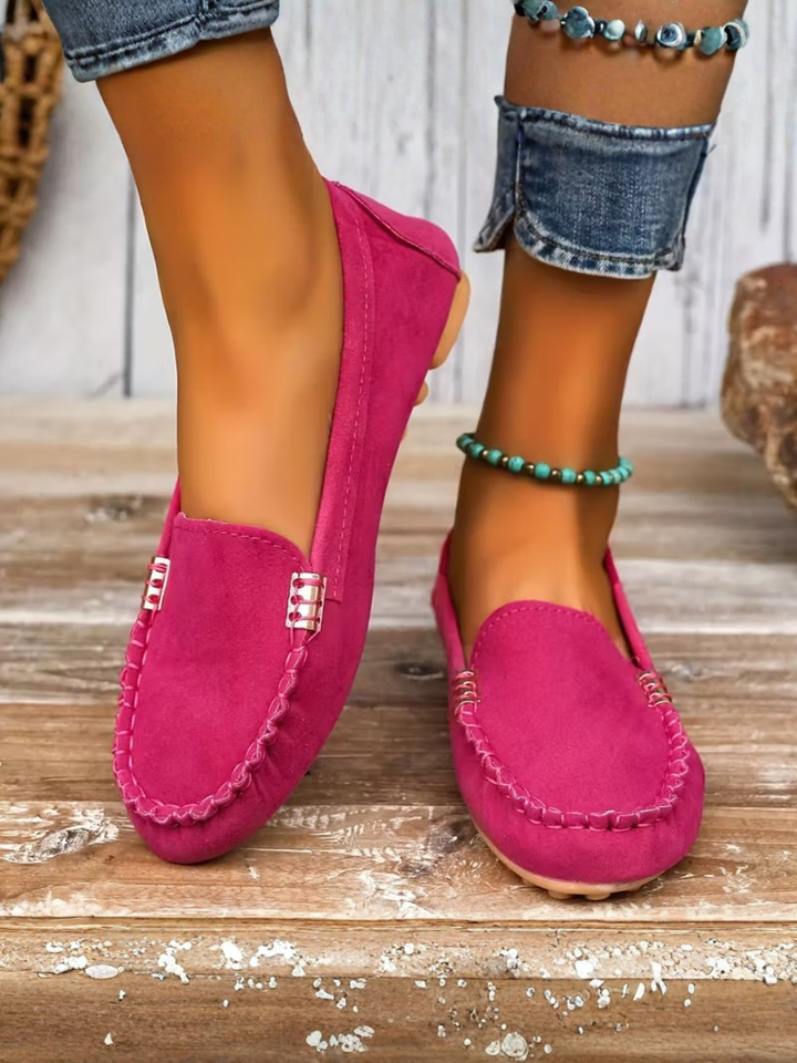 Women’s Comfortable Leather Loafers Slip-On Work Dress Shoes