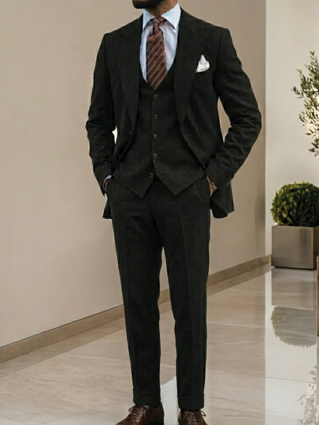 Men's 3 piece suit for wedding slim fit formal suit set