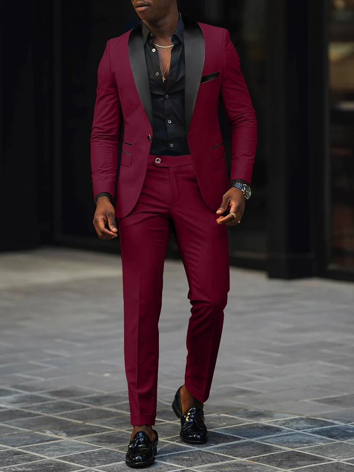 Men’s Wedding Suit Tailored Fit Single Button Formal Wear