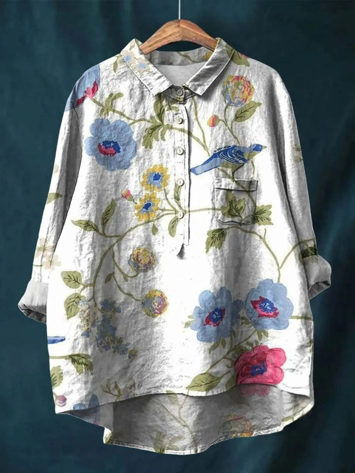 Blouse Women’s Floral Summer Shirt For Work Casual Wear
